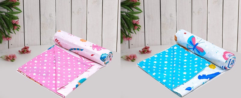 RRC Baby Large Reversible Dohar, Ultimate Swaddle for Baby,3 Layer Baby Dohar, Softest Cotton Flannel Dohar,use for Children up to 6 Years of Age,Pack of 2, 56x44(Inches) 142X111(CM) - Image 1