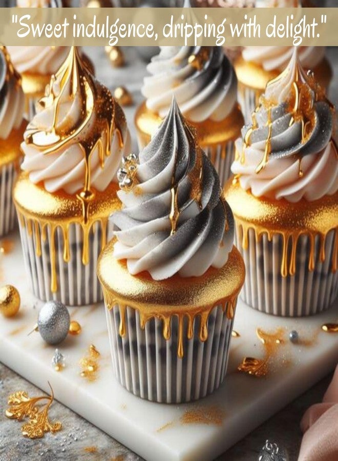 Confect قطرات ذهبية فضية متلألئة صالحة للأكل لتزيين الكعك والكب كيك - تزيين كعك عيد الميلاد والعطلات لدوائر الكعك والحلويات والمعجنات | رذاذ صالحة للأكل ممتازة - 110 مل - Image 3