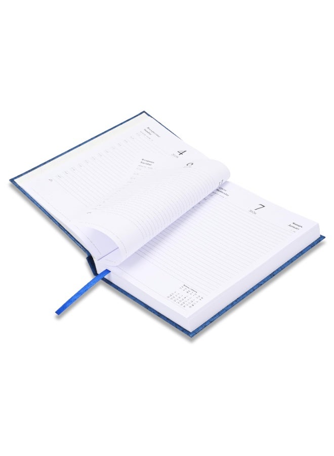 FIS 2026 Diary, Russian A5 Diary Size(148x210mm), Hard Cover Vinyl Materials, 1 Side Padded, Russian & English Language, 60gsm White Paper, Blue Color-FSDIRU0126BL - Image 4