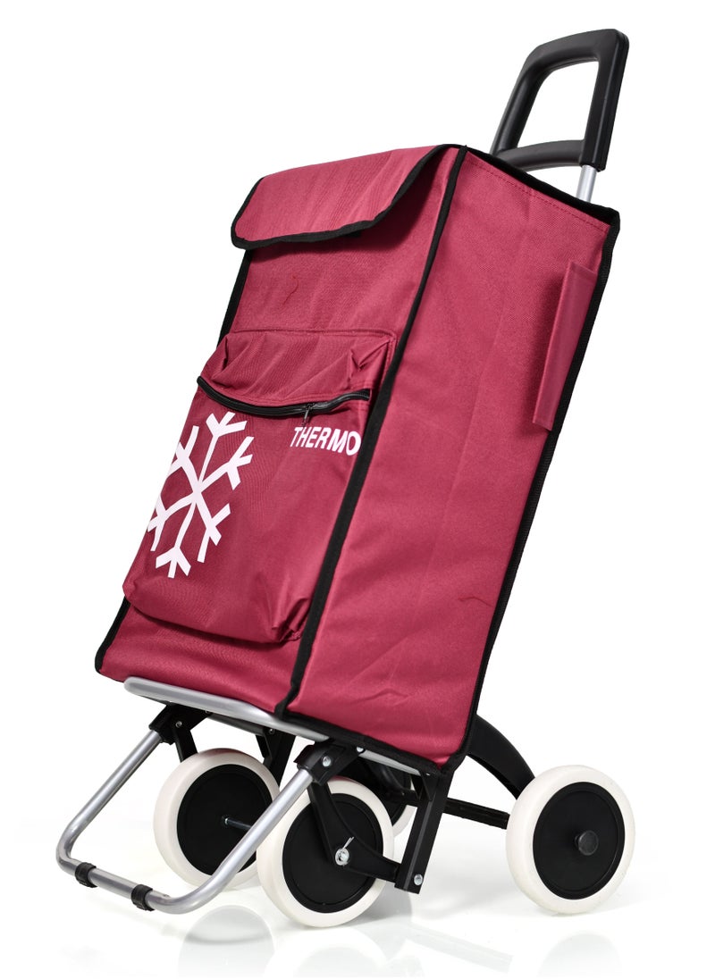 Generic - Shopping cart with ice-cold pocket fashionable with 4 large wheels suitable for off-road use suitable for home camping and picnic - Image 1