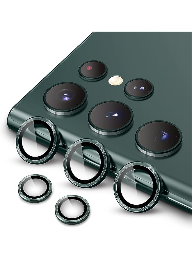 Jetech حماية عدسة الكاميرا لجهاز سامسونج جالاكسي S22 الترا 5G بحجم 6.8 إنش، زجاج مقسى 9H غلاف حلقة معدنية فردية، حامل تركيب سهل، واضح عالي الدقة، مجموعة من 5 (أخضر) - Image 1