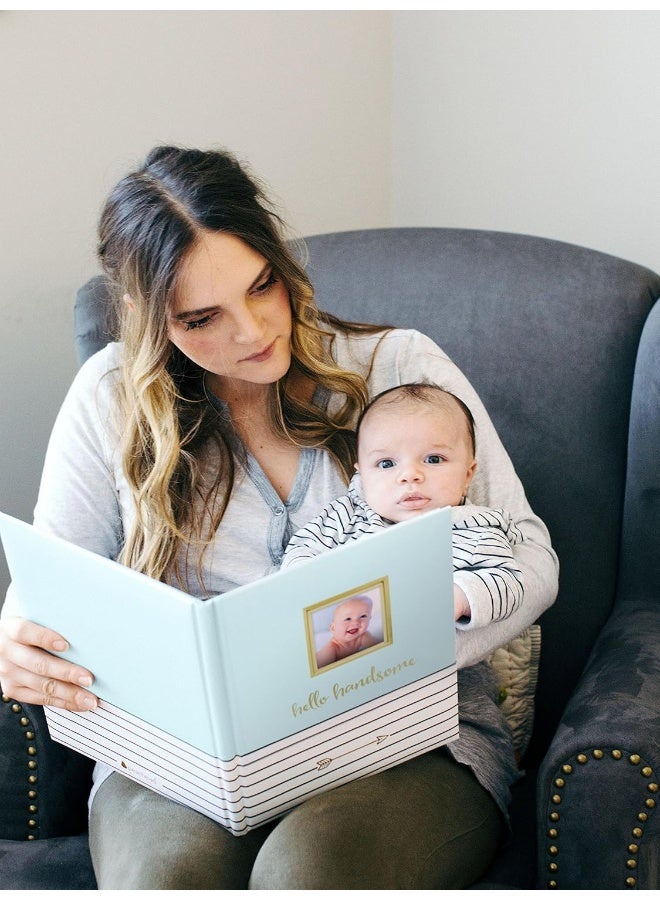 Pearhead Hello Handsome, First 5 Years Baby Memory Book with Photo Insert, Perfect Baby Keepsake, Blue 3x3 Inch (Pack of 1) - Image 4