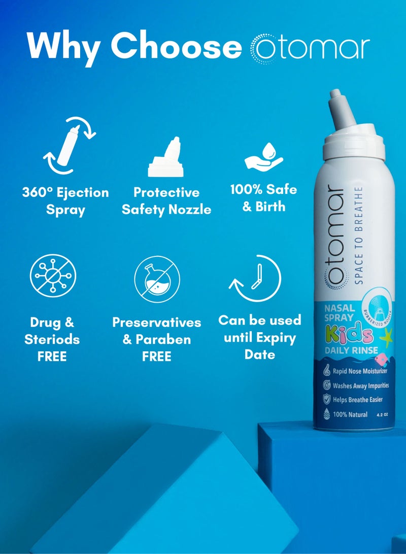 otomar Daily Rinse Kids Isotonic Nasal Saline Spray 125 ml - Image 4
