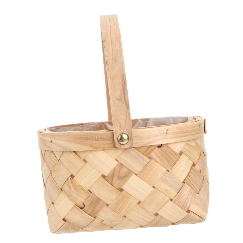 Medium Natural Rattan Storage Basket With Handle For Home Organization Blankets Toys Laundry - Image 2