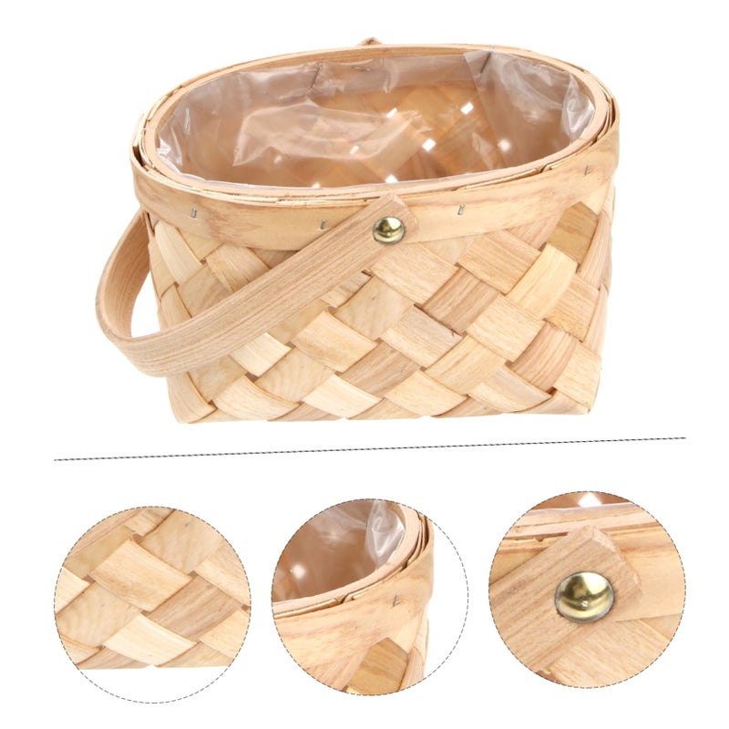 Medium Natural Rattan Storage Basket With Handle For Home Organization Blankets Toys Laundry - Image 5