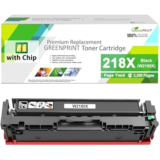 W2180X ( W2180A ) مع خرطوشة حبر معاد تصنيعها بالرقاقة سوداء عالية الإنتاجية 3200 صفحة لطابعات 3201 3201DW 3301 3301FDW 3301CDW 3301SDW - Image 1