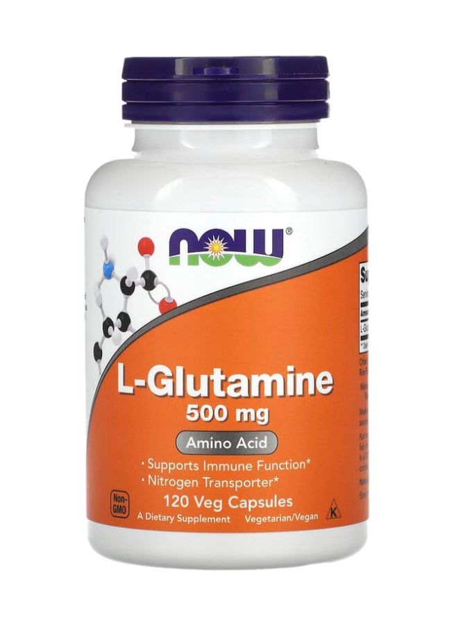 Now Foods L-Glutamine 120 Veg Capsules - Image 1