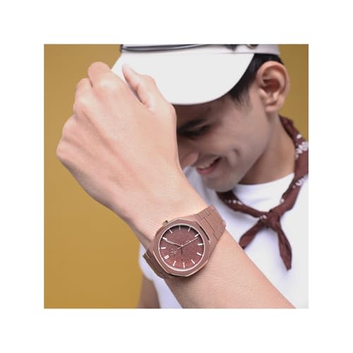 Fastrack Vyb 6.0 Hustler Quartz Brown Shaped Dial Men's Watch | Stainless Steel Strap Material Analog | Guys Analog Watches - FV30027KM02W - Image 5
