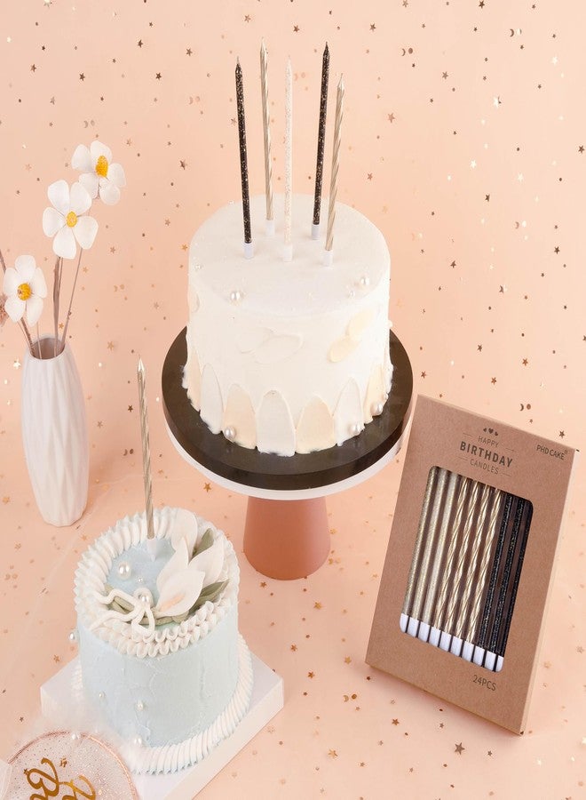 PHD CAKE Gold, Black, White Long Thin Birthday Candles, Cake Candles, Birthday Parties, Wedding Decorations, Party Candles - Image 4