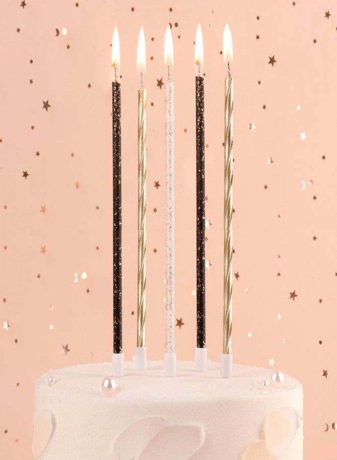 PHD CAKE Gold, Black, White Long Thin Birthday Candles, Cake Candles, Birthday Parties, Wedding Decorations, Party Candles - Image 2