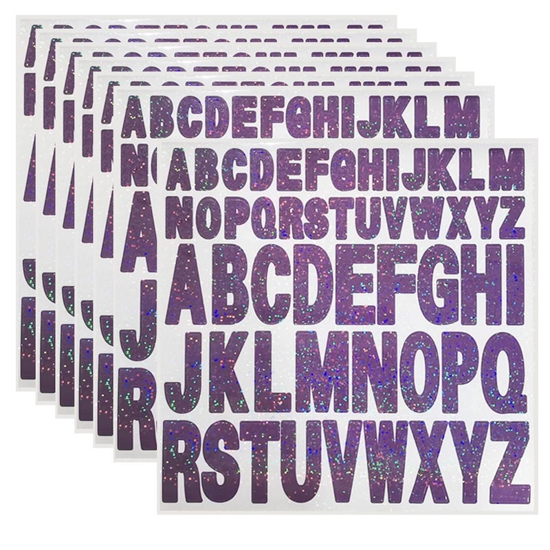 Starboling Letter Stickers 2 Inch+1 Inch Purple Alphabet Sticker Self Adhesive Vinyl Letter Stickers Mailbox Numbers for Crafts Outdoor Sign Wall Mailbox Windows Doors Car posterboard - Image 1