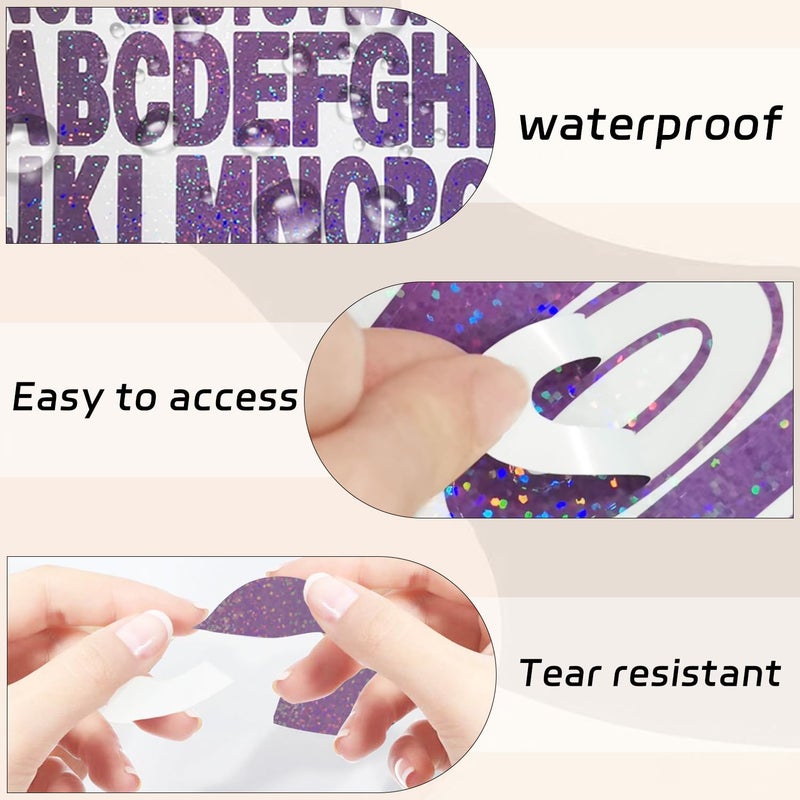 Starboling Letter Stickers 2 Inch+1 Inch Purple Alphabet Sticker Self Adhesive Vinyl Letter Stickers Mailbox Numbers for Crafts Outdoor Sign Wall Mailbox Windows Doors Car posterboard - Image 3