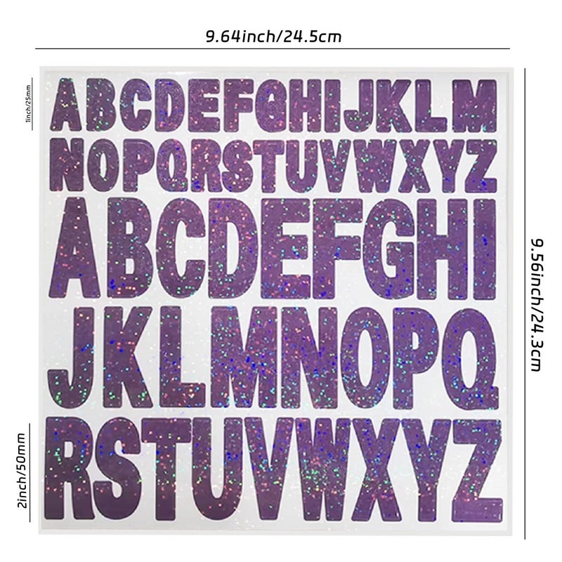 Starboling Letter Stickers 2 Inch+1 Inch Purple Alphabet Sticker Self Adhesive Vinyl Letter Stickers Mailbox Numbers for Crafts Outdoor Sign Wall Mailbox Windows Doors Car posterboard - Image 2