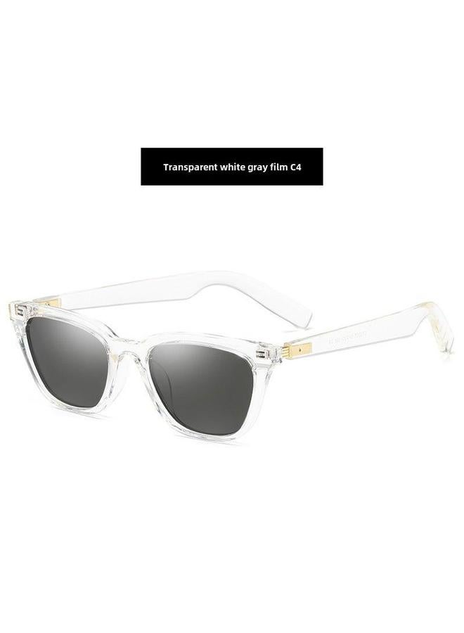 Chic Euro-American Nylon Lens Sunglasses 4. Transparent white and gray sheet C4