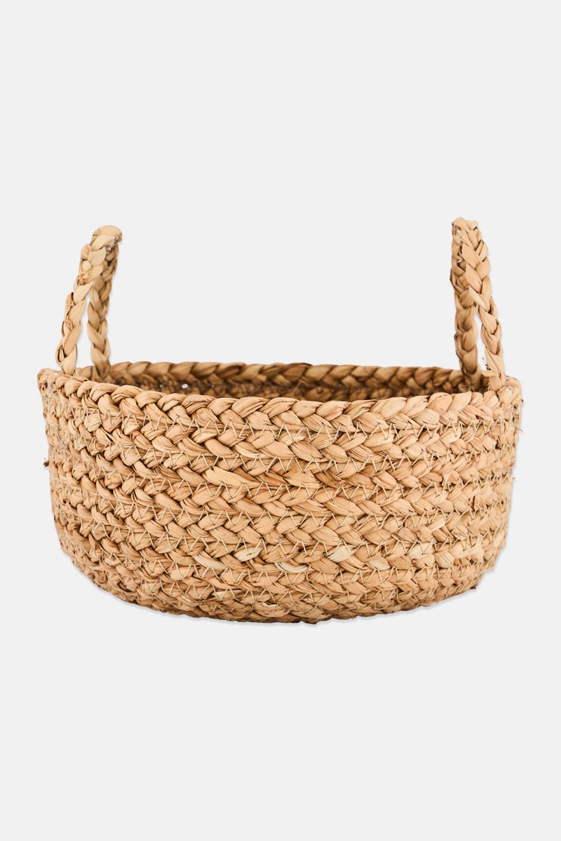 Muy Mucho Small Round Basket With Handles, Tan - Image 1