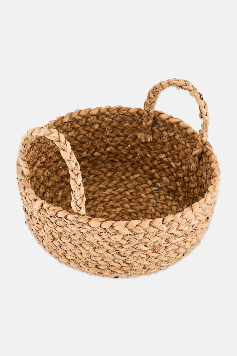 Muy Mucho Small Round Basket With Handles, Tan - Image 3