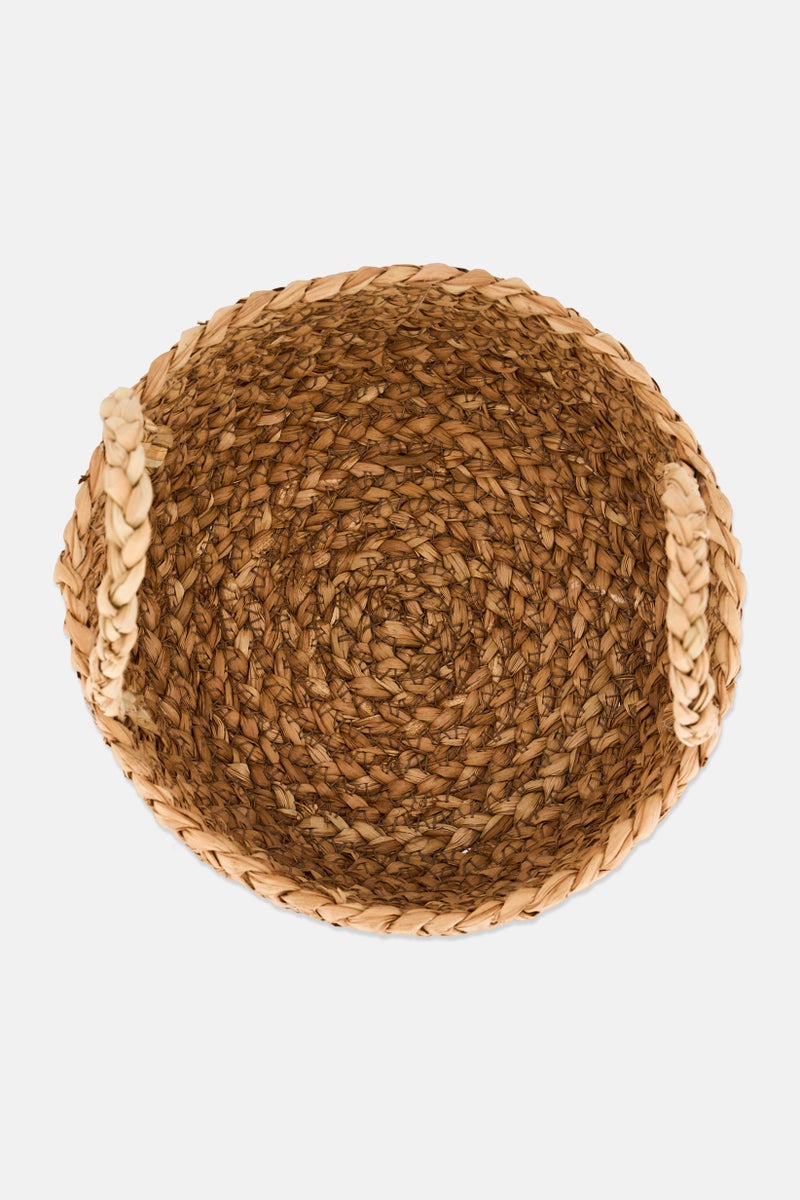 Muy Mucho Small Round Basket With Handles, Tan - Image 2