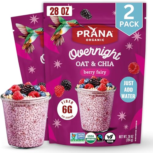 Prana Organic Overnight Chia with Oats Berry Fairy | Rich in Fiber & Protein, Vegan, Non-GMO | Ready to Eat Breakfast - 28 oz Bags - 2 Pack - Image 1