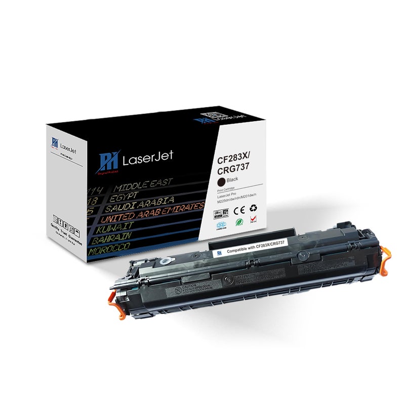 PH 83X Compatible Black Toner Cartridge Replacement for CF283X CRG737 – High Yield Laser Printer Toner
