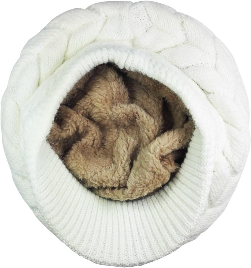 HINDAWI Women Winter Warm Knit Hat Wool Snow Ski Caps with Visor - Image 3