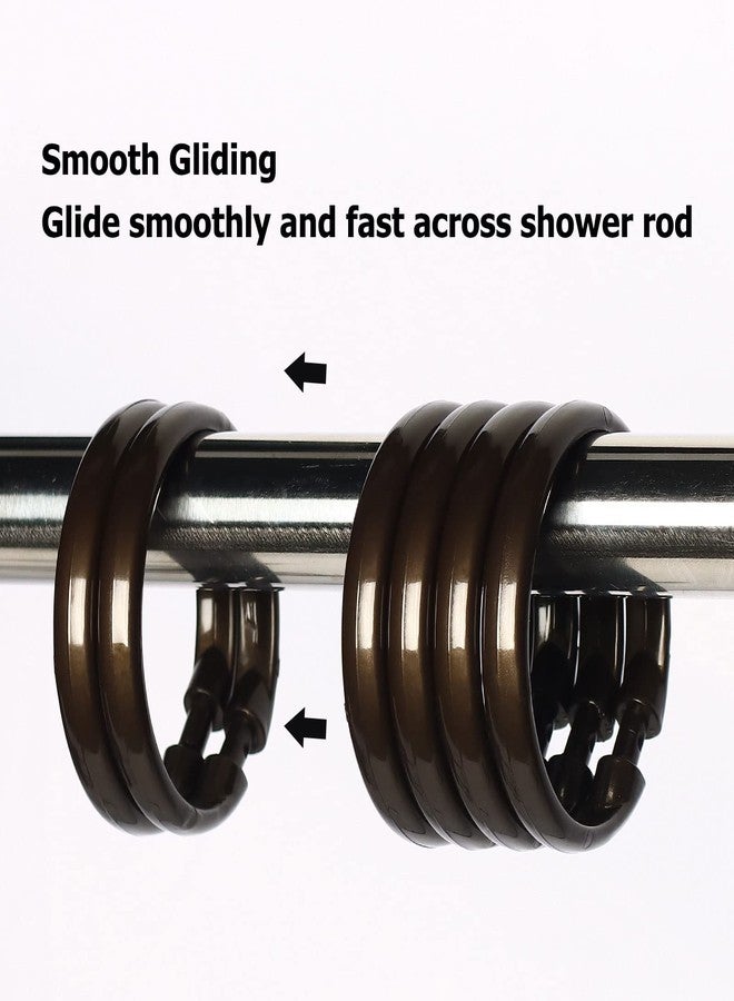 Ulable Premium Plastic Shower Curtain Rings Shower Curtain Hooks Gliding on Standard Shower Rods Easy Snap Closure (O Shape,Bronze,12Pcs) - Image 3