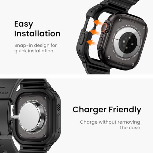 amBand Rugged Band & Case Compatible with Apple Watch Ultra 3 / Ultra 2 / Ultra (49mm), Modern Protective Bumper with Screen Protector Kit, Stylish Yet Durable Strap for Men & Women, Black - Image 5