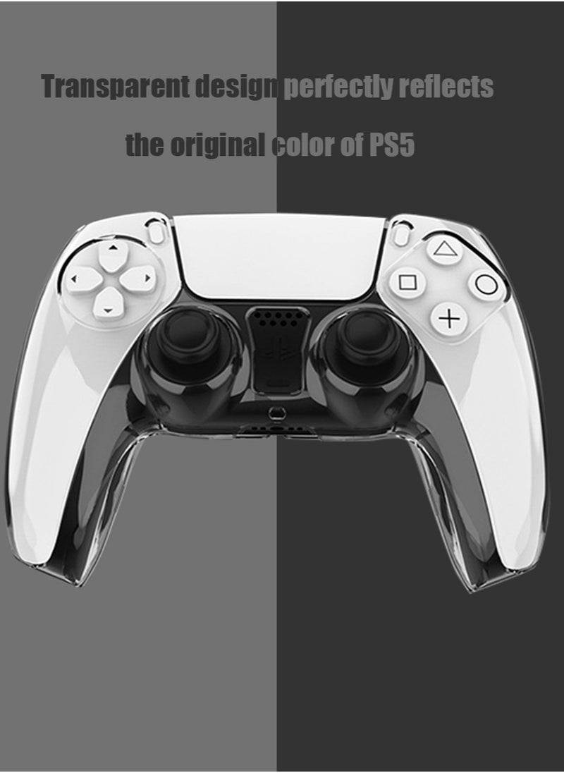 IINE - Transparent Crystal Protective Case Cover for PS5/PS5 Slim Controller,PC Hard Non-Slip No Interference Skin Protector Case Full Protection Cover for PS5/PS5 Slim DualSense Wireless Controller - Image 1