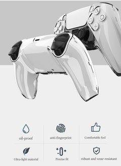 IINE Transparent Crystal Protective Case Cover for PS5/PS5 Slim Controller,PC Hard Non-Slip No Interference Skin Protector Case Full Protection Cover for PS5/PS5 Slim DualSense Wireless Controller  - Image 2