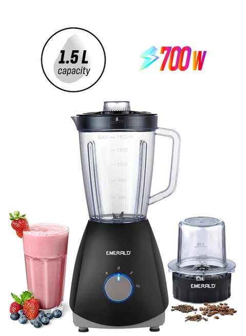 Masterblender Duo 1.5 Litre Blender & 250 Gms Dry Grinder, 700 Watts, Ek731Mbg. (Glass)