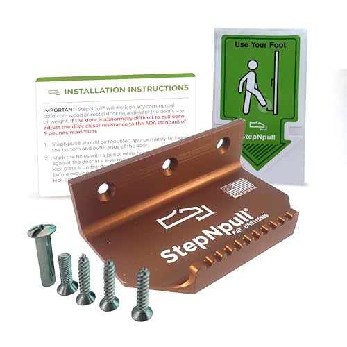 StepNpull Hands Free Door Opener - No Touch Door Foot Pull & Commercial Touchless Door Opener Tools for Bathroom (Copper-1 Piece) - Image 2