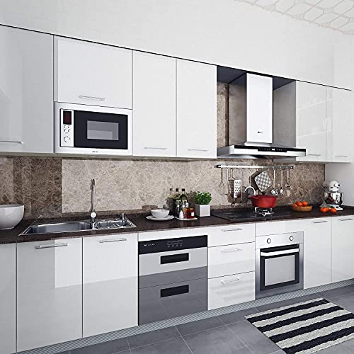 HOME13™ Glossy White Self Adheisve Vinyl Wallpaper for Cabinet Countertop (24inches by 120inches, White Glossy Wallpaper) - Image 2