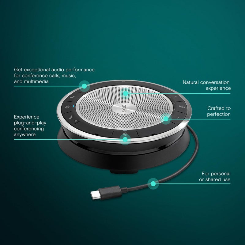 EPOS Expand SP 30T (1000225) Portable Bluetooth Speakerphone - Instant Conferencing Anywhere - Sound-Enhanced - PC, Mobile Phone & Softphone Connection - Image 2