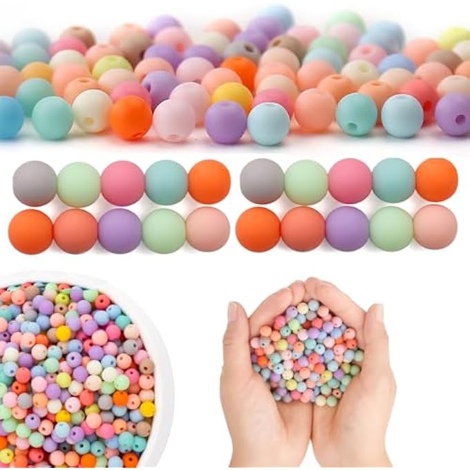 STRBOXONG 1000PCS 6MM MATTE MIX COLORS ACRYLIC ROUND BEADS - FROSTED BUBBLEGUM CHUNKY BEADS FOR NECKLACE AND BRACELET MAKING - CRAFTING SUPPLIES - Image 1