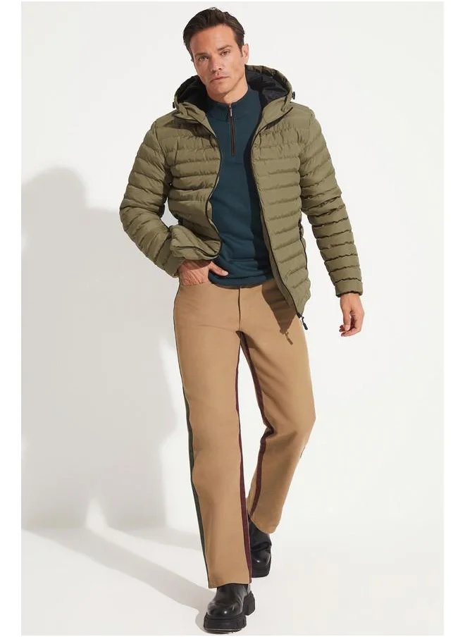 JUNE June Men Fiber Filled Coat Light Khaki