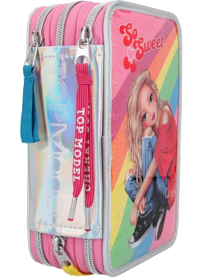 Top Model Filled Triple Pencil Case Cherry Bomb Holo 3 Layer Filled Pencil Case
