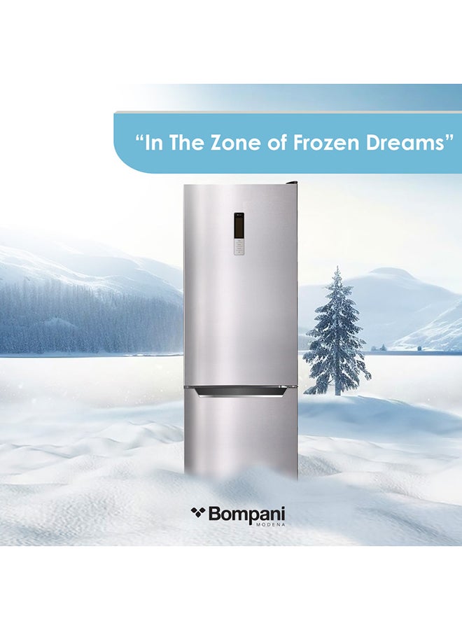 Bompani 380L Bottom Freezer Refrigerator With No Frost Technology And 5-Year Compressor Warranty, Stylish Italian Design, Energy-Efficient, And Spacious - BBF380SS Silver - Image 4