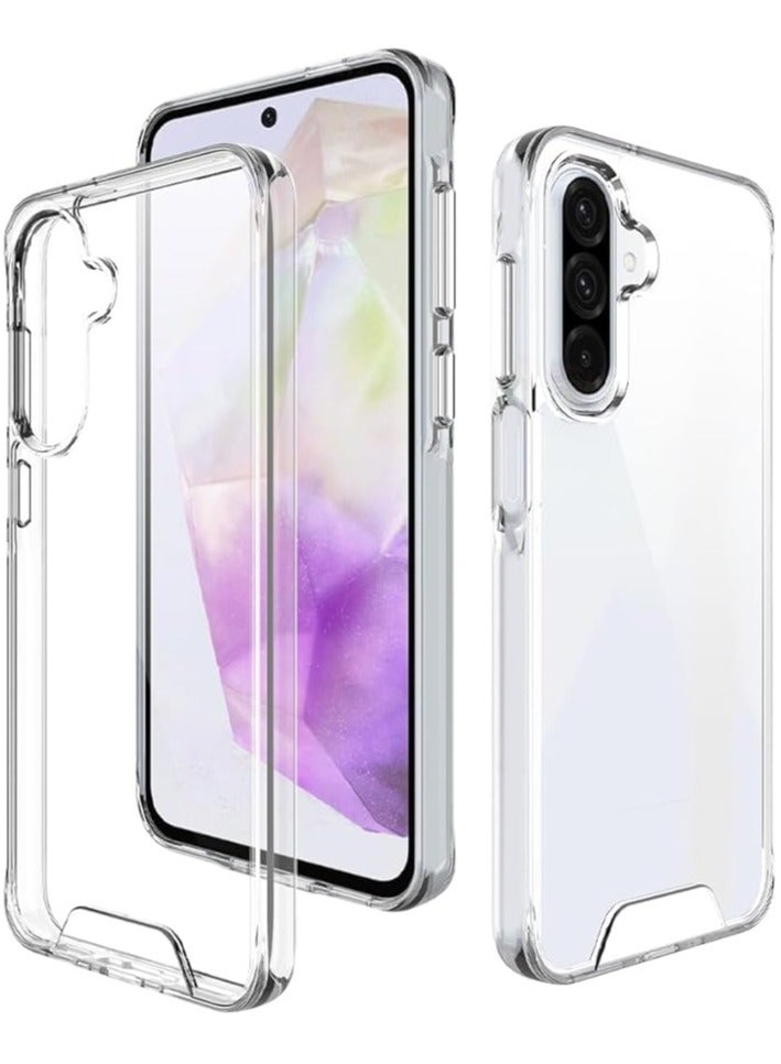 جلاسولوجي Clear Case for Samsung Galaxy A56 5G, Non-Yellowing Shockproof Bumper Protective Phone Cover, Anti-Scratch Hard PC Back - Image 2