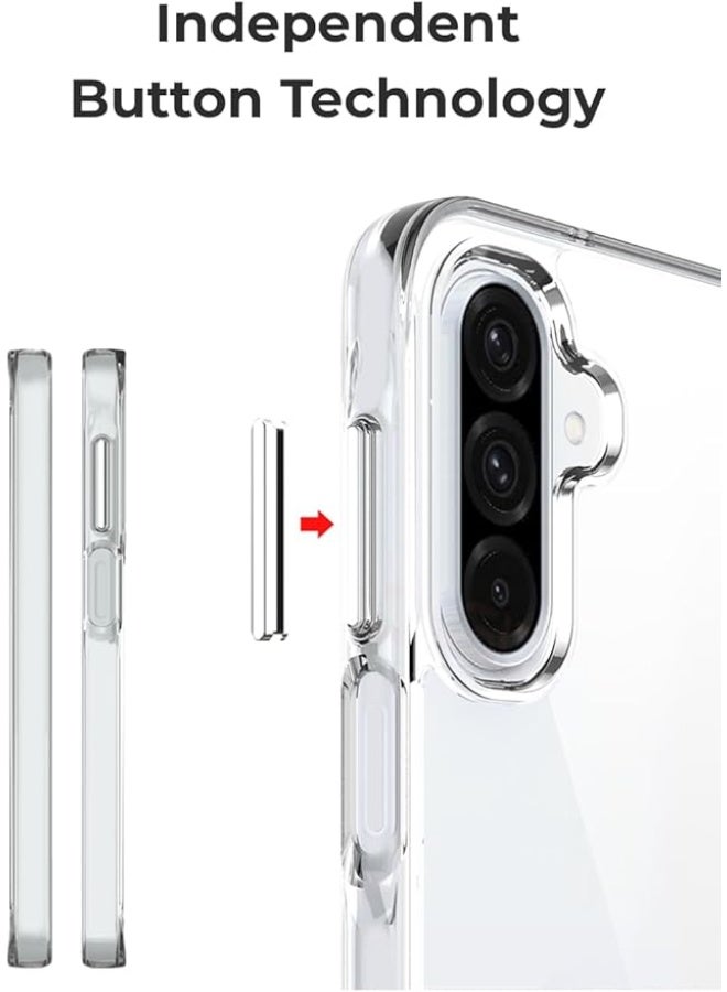 جلاسولوجي Clear Case for Samsung Galaxy A56 5G, Non-Yellowing Shockproof Bumper Protective Phone Cover, Anti-Scratch Hard PC Back - Image 3