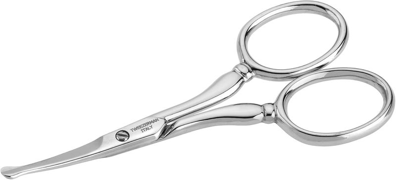Tweezerman Stainless Steel Facial Hair Scissors with Ergonomic Design - Image 1