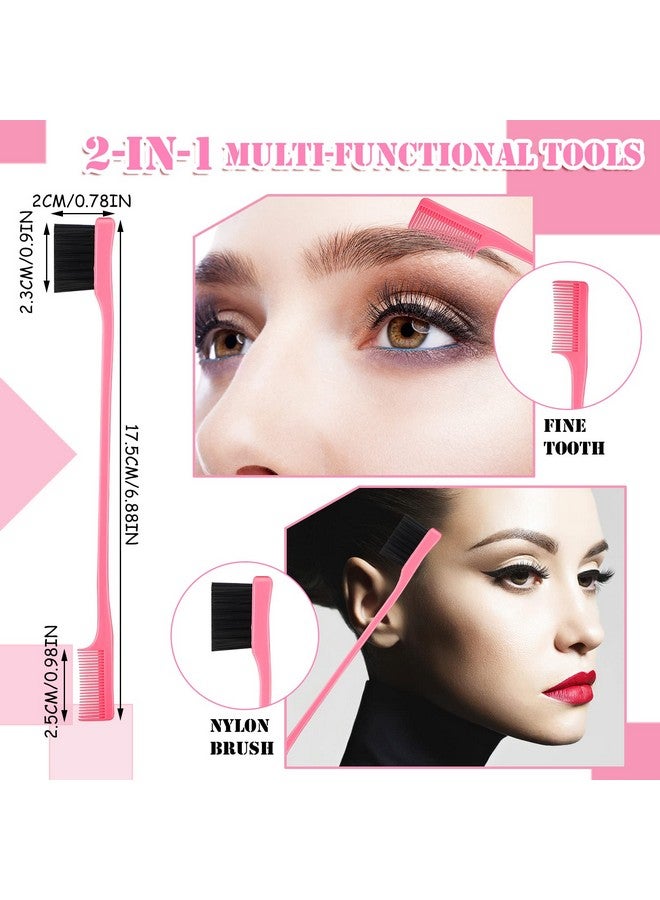 Youyole 90 Piece Hair Styling Set: 30 Teasing Brushes, 30 Rat Tail Combs, 30 Edge Brushes for Women, Babies, and Kids - Pink - Image 4