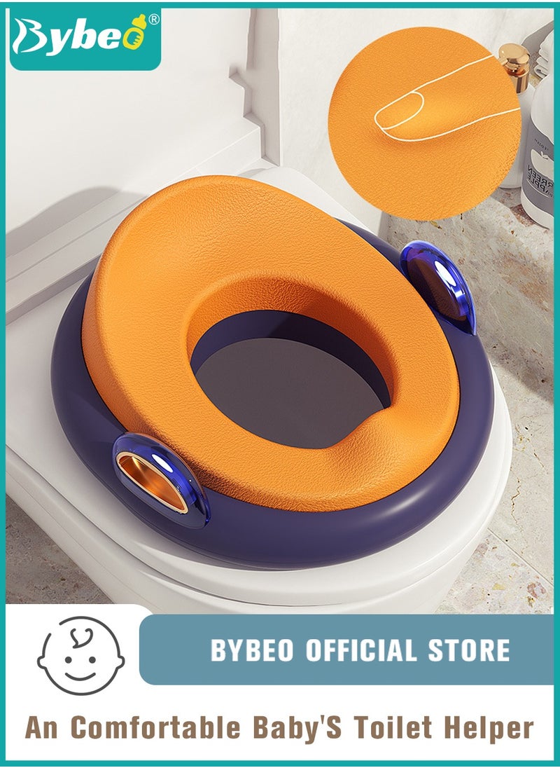 Bybeo Potty Training Seat, Removable Design Toilet Train Seats, Potties Chair for Kids Toddlers Boys Girls, Portable Children Travel Toileting Toilets, with Handles and Backrest, Cartoon Color  - Image 1