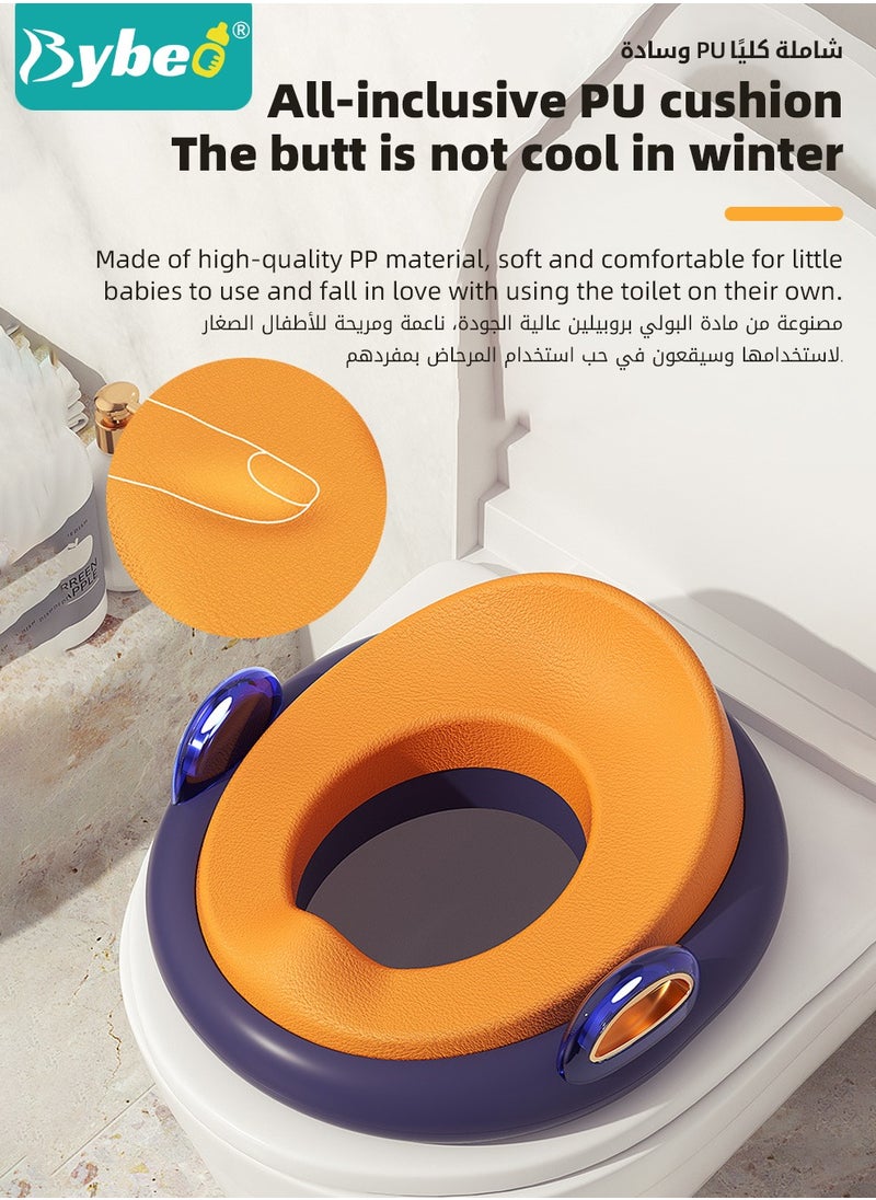 Bybeo Potty Training Seat, Removable Design Toilet Train Seats, Potties Chair for Kids Toddlers Boys Girls, Portable Children Travel Toileting Toilets, with Handles and Backrest, Cartoon Color  - Image 3