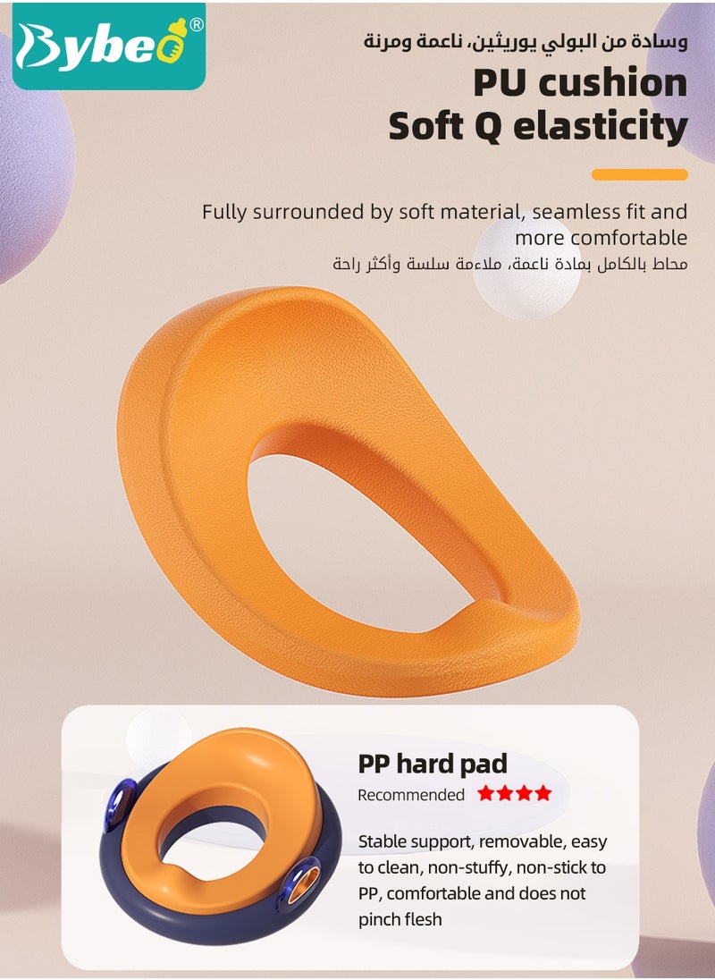 Bybeo Potty Training Seat, Removable Design Toilet Train Seats, Potties Chair for Kids Toddlers Boys Girls, Portable Children Travel Toileting Toilets, with Handles and Backrest, Cartoon Color  - Image 4