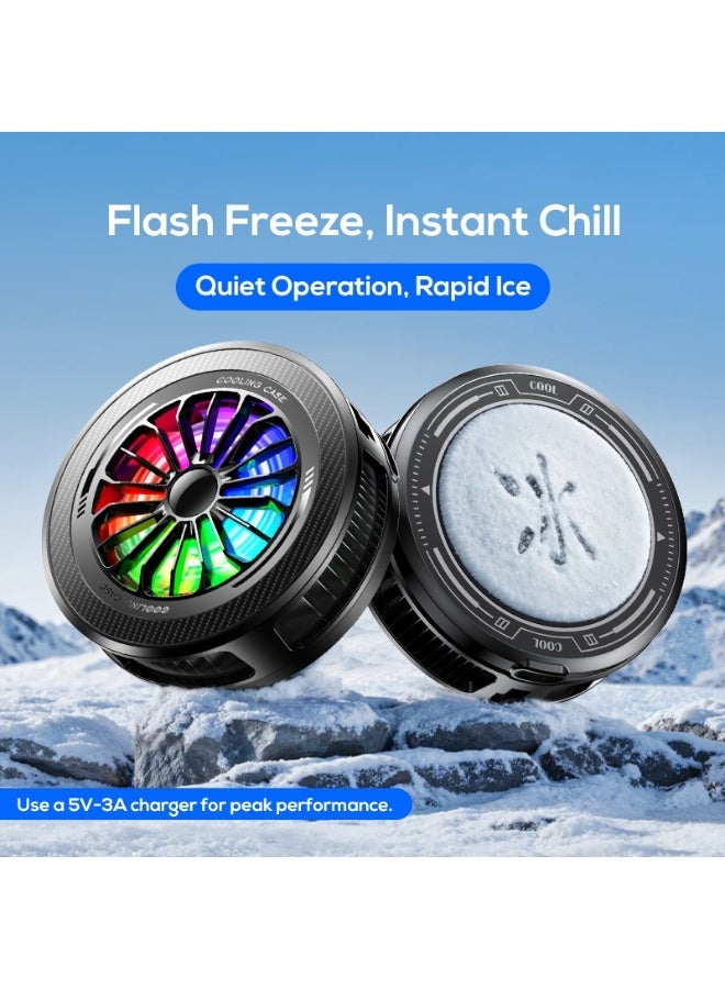 S-Quality AI Temperature Control Magnetic Phone Cooler with Digital Display, Ice Cooling Semiconductor Mobile Fan with 4 Cooling Modes, Back Clip, Magnetic Ring & Type-C Cable Included - Image 2