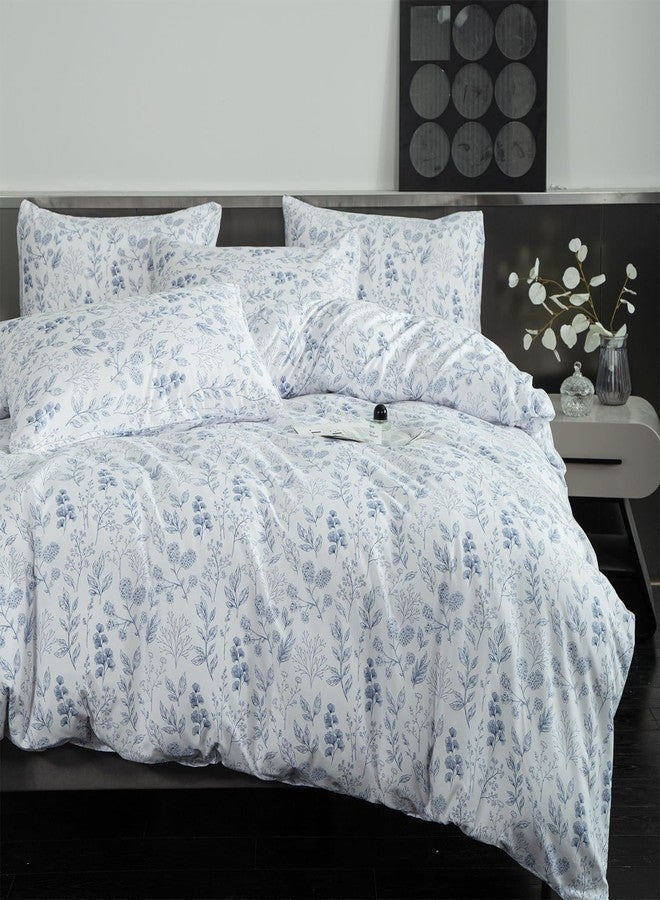 BUPIRD King Duvet Cover Set Floral 100% Brushed Microfiber 3 Pieces Vintage Chic Floral Garden Vibrant Botanical Floral Pattern Printed King Duvet Cover Flower with Zipper Closure (Floral, King) - Image 2
