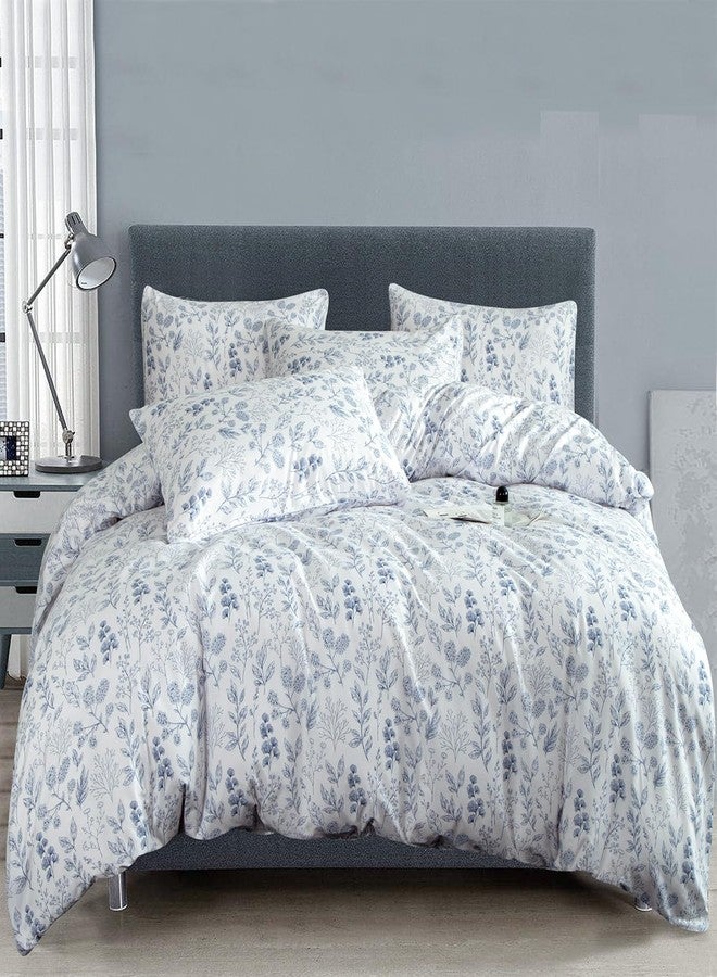BUPIRD King Duvet Cover Set Floral 100% Brushed Microfiber 3 Pieces Vintage Chic Floral Garden Vibrant Botanical Floral Pattern Printed King Duvet Cover Flower with Zipper Closure (Floral, King) - Image 1