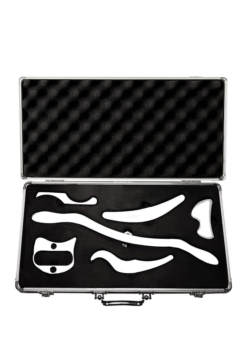 طقم أدوات تدليك من الفولاذ المقاوم للصدأ الرياضي جوا شا للتدليك مكون من 6 قطع لتعبئة الأنسجة الرخوة للعلاج الطبيعي - Image 1