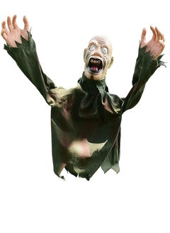 Brain Giggles Brain Giggles Scary Doll Props Horror Decoration Large Swing Ghost Hanging Ghost Decoration for Indoor Outdoor Garden Decoration - Black  - Image 1