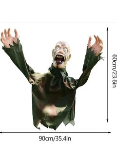 Brain Giggles Brain Giggles Scary Doll Props Horror Decoration Large Swing Ghost Hanging Ghost Decoration for Indoor Outdoor Garden Decoration - Black  - Image 2