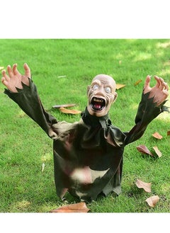 Brain Giggles Brain Giggles Scary Doll Props Horror Decoration Large Swing Ghost Hanging Ghost Decoration for Indoor Outdoor Garden Decoration - Black  - Image 5